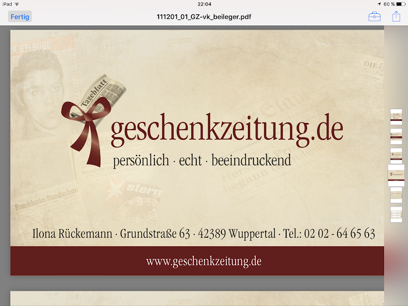 geschenkzeitung.de - papyrus Zeitungsantiquariat